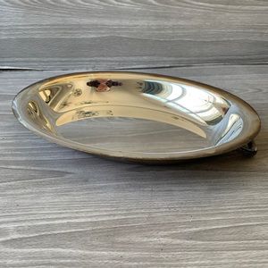 VTG Silver Unmarked Serving Bowl Footed Needs Polishing